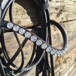 OS Warendorf Feelgood Trense Sort Rivoli 12mm Crystal