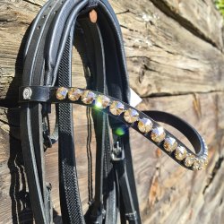 OS Warendorf Feelgood Trense Sort Rivoli 12mm Lt. Col Topaz