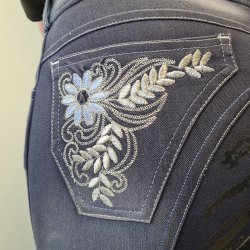 HRS Country Jeans Ridebukser Fuldgrip Bl�