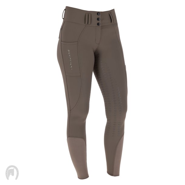 Covalliero AW26 H�jtaljet Ridebukser m. Fuldgrip Brun