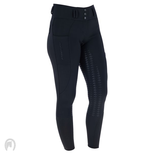 Covalliero AW26 H�jtaljet Ridebukser m. Fuldgrip Sort