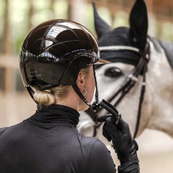 Swing Ridehjelm H24 Lady Glossy Sort