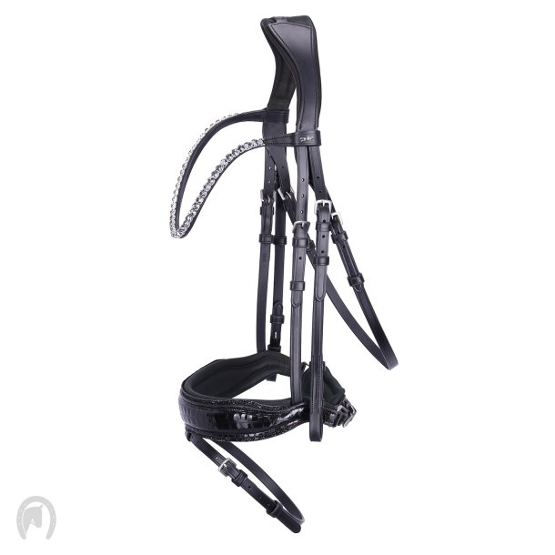 Schockem�hle Luxury Dressage Trense Sort/Croco Og Sten