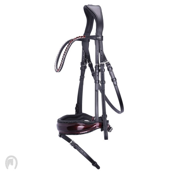Schockem�hle Luxury Dressage Trense Sort/Wine lak Og Sten