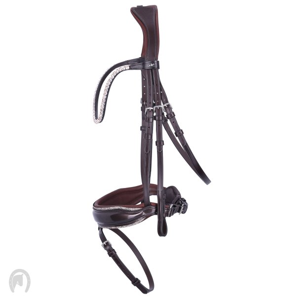 Schockem�hle Luxury Dressage Trense Espresso/Toffee Lak Og Sten
