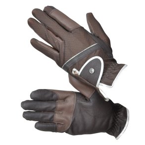 Hansbo Sport Ridehandske Silver Brun
