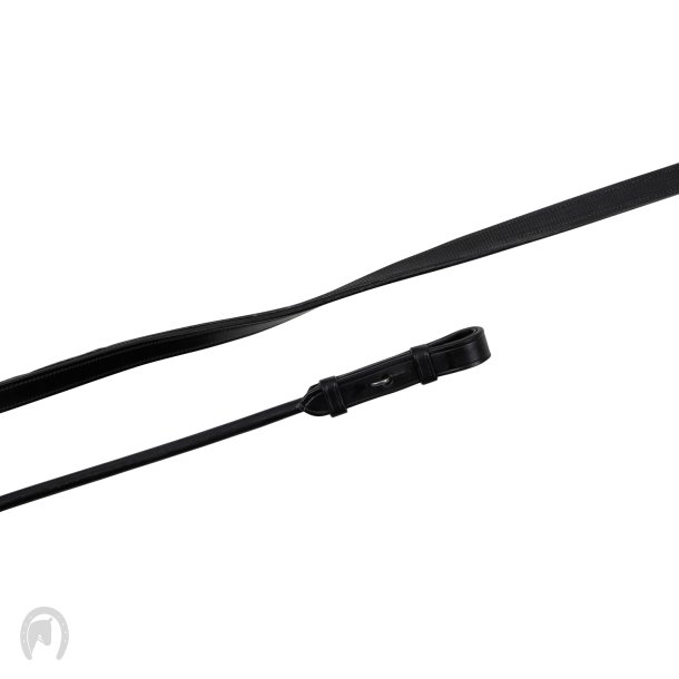 Montar Lder/Gummi tjler rund french hooks Sort