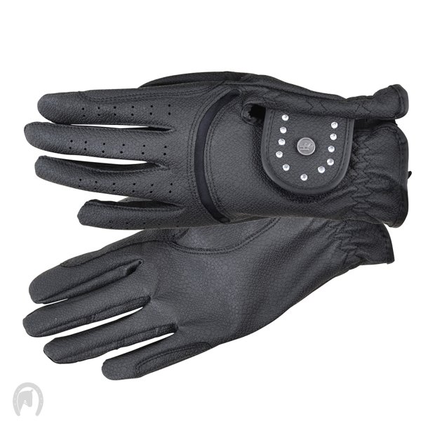 Hansbo Sport Ridehandske Pearl Sort