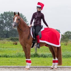 QHP Christmas Nissehue til Ridehjelm R�d