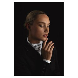 ANKY Plastron Stock Tie Stone Deluxe White/Silver