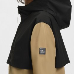 BOSS EQ SS26 Louise Regnjakke Sort/Camel