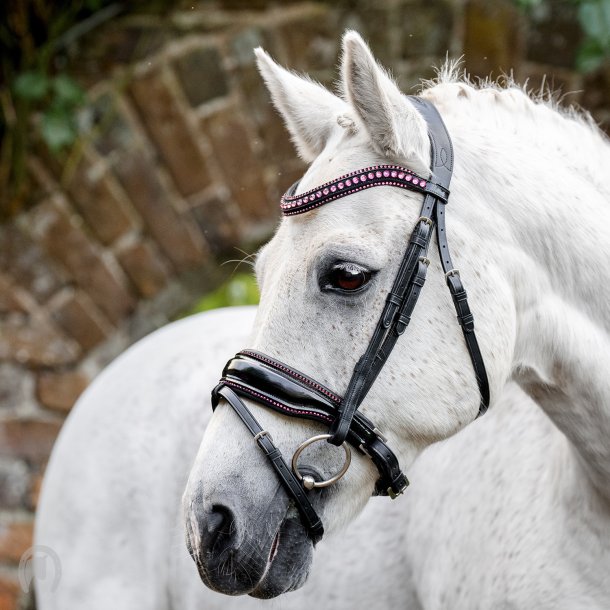 Horseware Diamante Flash Trense Sort/Pink