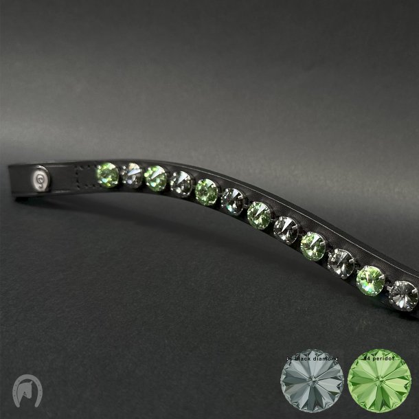 OS Rivoli 10mm Peridot-Black Diamond Feelgood Pandebnd Sort