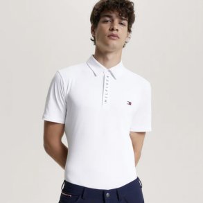 Tommy Hilfiger Herre Harlem Logo Polo Stvne Shirt Hvid