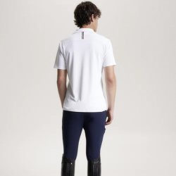 Tommy Hilfiger Herre Harlem Logo Polo Stvne Shirt Hvid