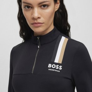 Hugo Boss Lia Signature Stripe Trningsbluse Sort