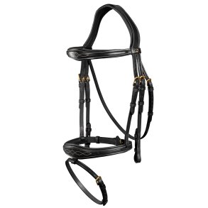 Dyon Anatomisk Flash Trense Sort/Messing