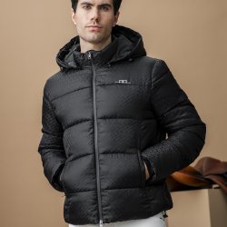 Alessandro Albanese Monogram Puffer Jakke Herre Sort 