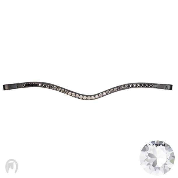 OS Pandebnd Rivoli XS 8mm Sort/Crystal - Feelgood