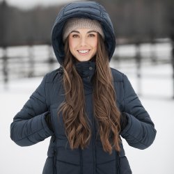 Horse Life Bonita Lang Vinterjakke Navy