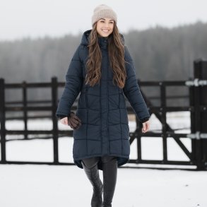 Horse Life Bonita Lang Vinterjakke Navy