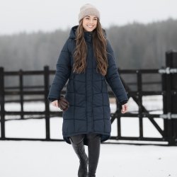 Horse Life Bonita Lang Brne Vinterjakke Navy