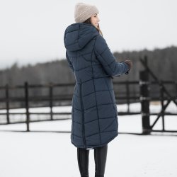 Horse Life Bonita Lang Brne Vinterjakke Navy
