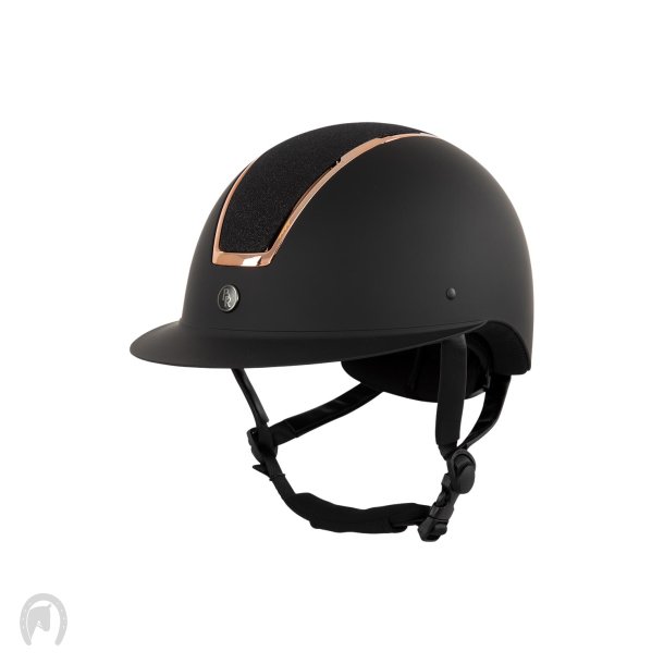 BR Omega Matt Glitter Ridehjelm Sort/Rosegold 