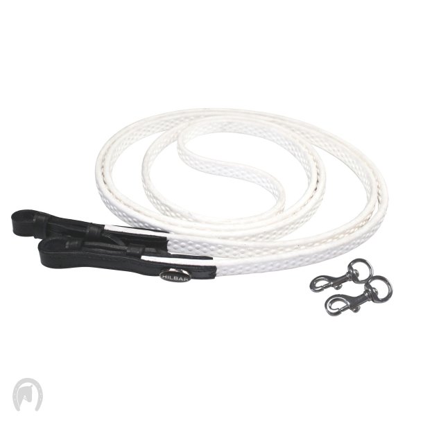 Hilbar Equi-tjle Biothane Hvid m/chrome spnder