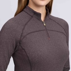 LeMieux AW26/27 Heritage Herringbone Baselayer Cocoa