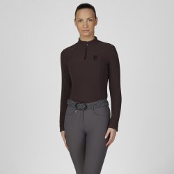 Pikeur AW26/27 Zip Rip Lang�rmet T-Shirt Chocolate Brown