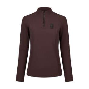 Pikeur AW26/27 Zip Rip Lang�rmet T-Shirt Chocolate Brown