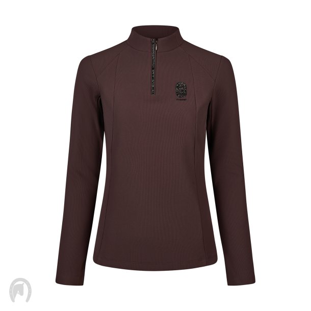 Pikeur AW26/27 Zip Rip Lang�rmet T-Shirt Chocolate Brown