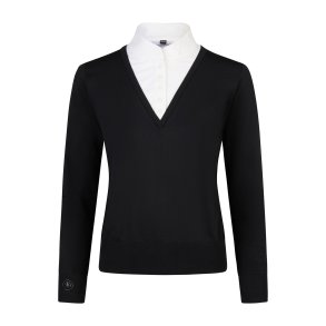 Pikeur Athleisure Stvneshirt Sort m. Hvid krave