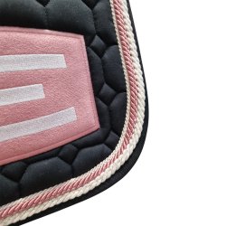 Equiline Octagon Underlag E-Logo Sort/old rose/white